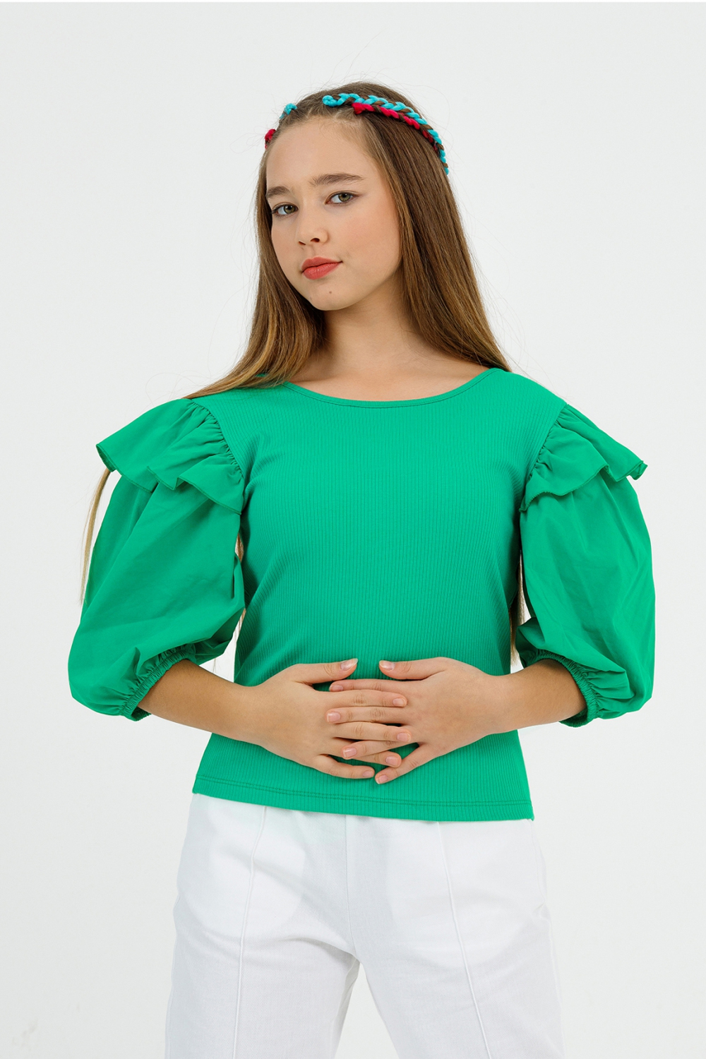картинка Блузка ДЕВ DMB 2994 зеленый от магазина Одежда+